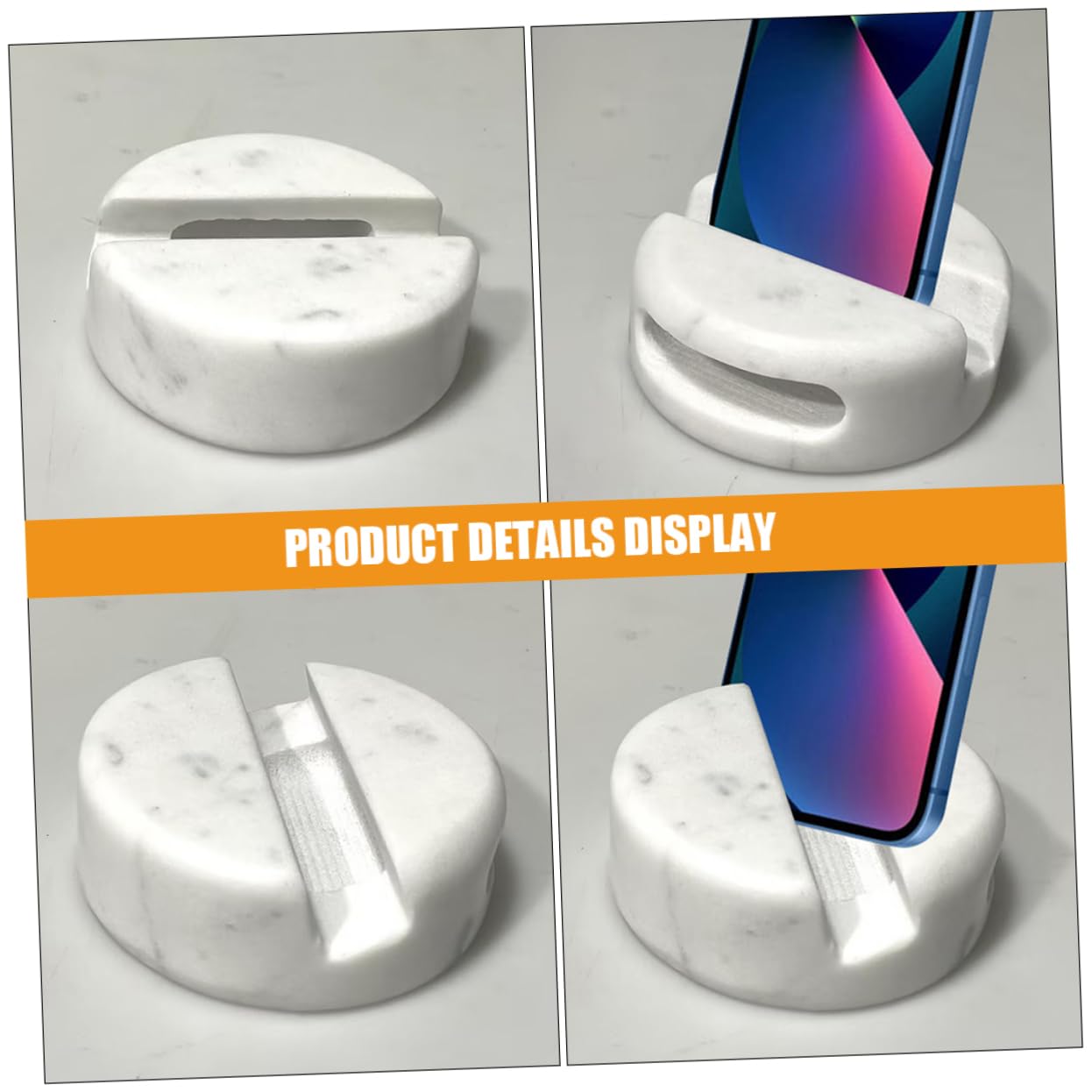 Supporto Telefono in Marmo per Scrivania, Portatile, Moderno | Base Solida, Design Semplice e Moderno, Struttura Robusta, Effetto Decorativo, Forma Compatta