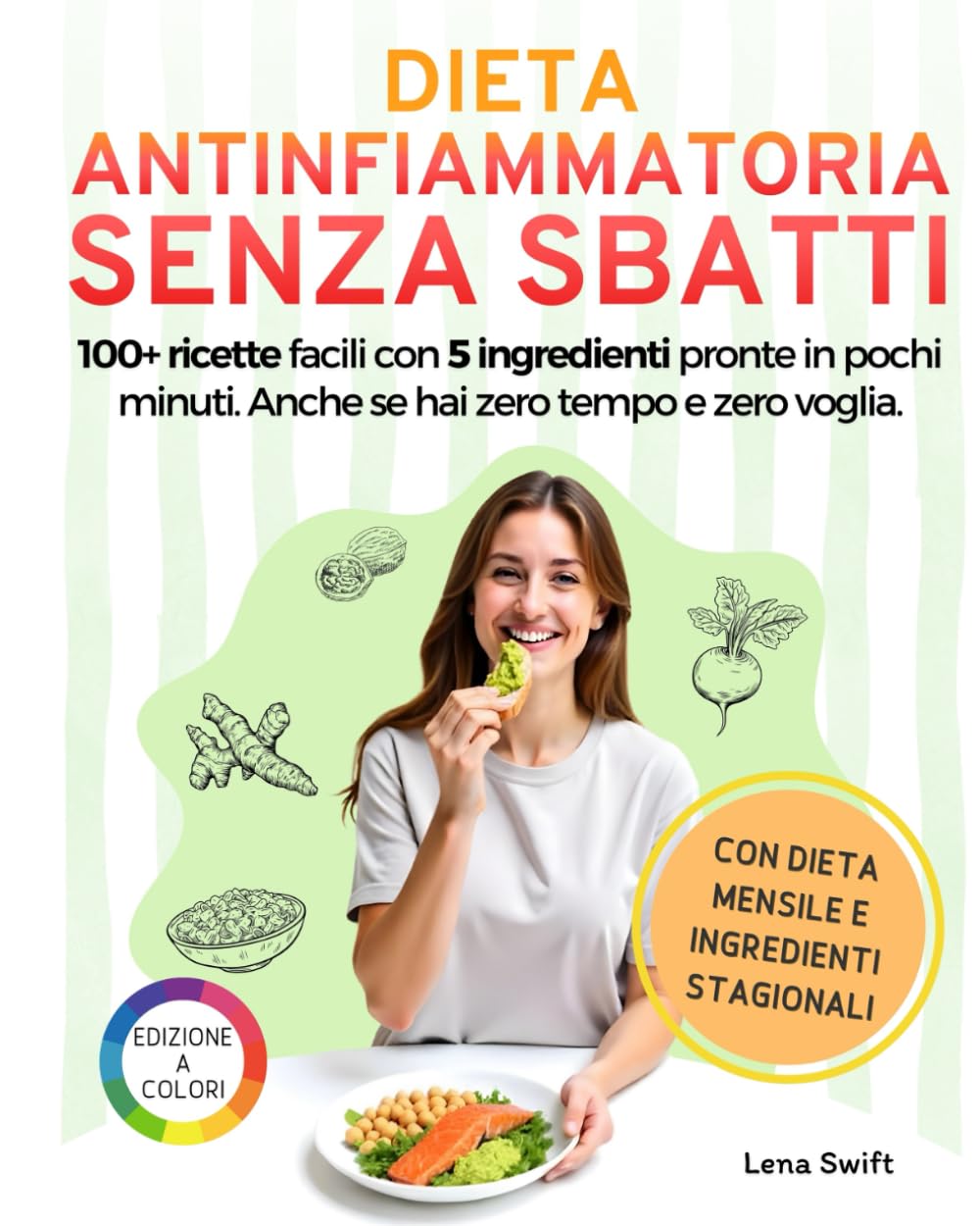 Dieta Antinfiammatoria Senza Sbatti: 100+ ricette facili con 5 ingredienti pronte in pochi minuti. Anche se hai zero tempo e zero voglia.