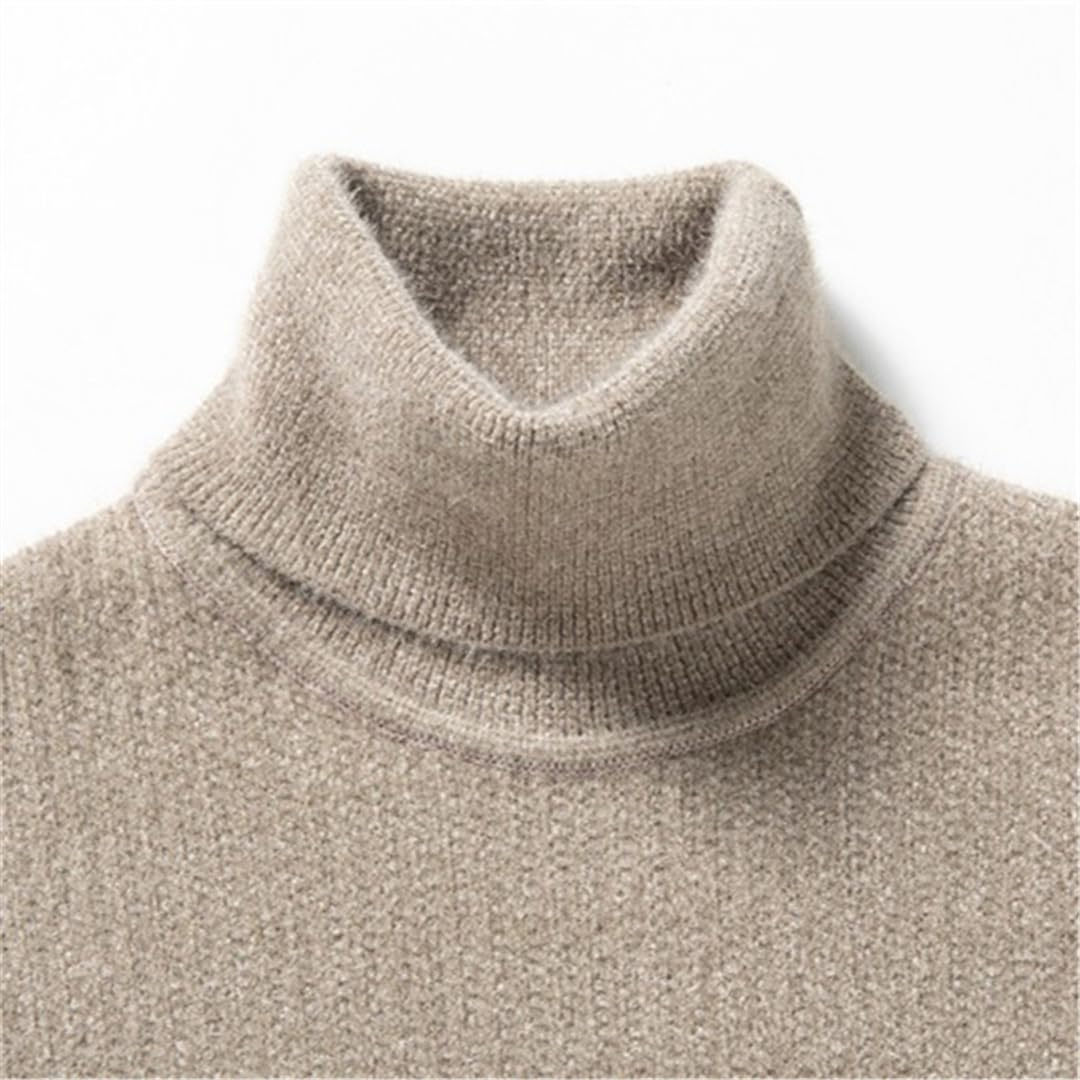 Maglione A Collo Alto da Uomo Pullover Casual Maglione Lavorato A Maglia Tinta Unita Maglione Autunno Inverno