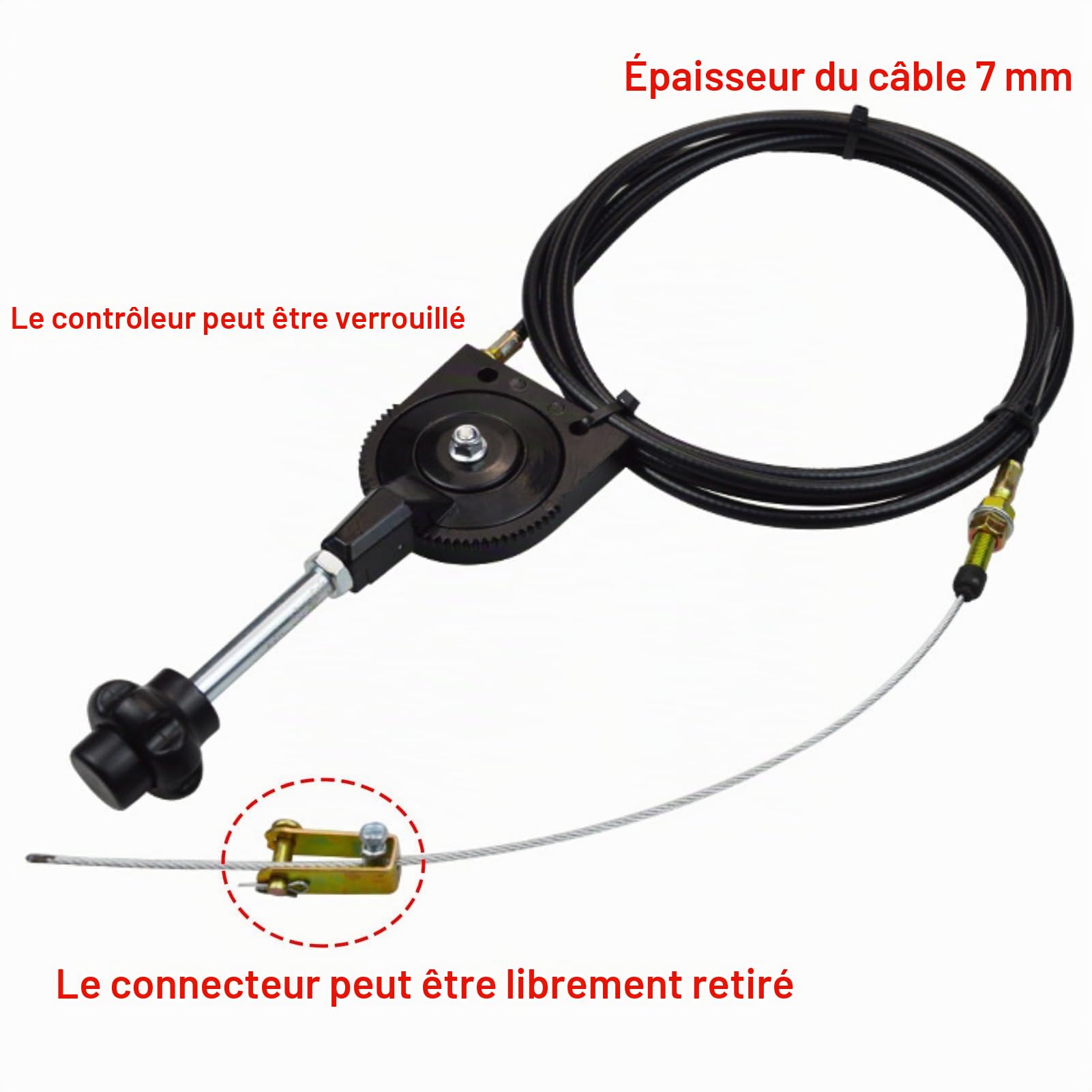 Câble de Commande D'accélérateur D'Excavatrice 2.5 M/8.2ft Câble D'accélérateur de Commande de Carburant en Acier Inoxydable PU pour Excavatrice EX230 EX230
