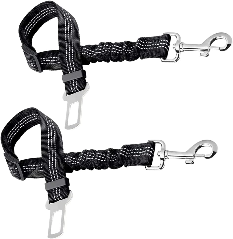 AQOS | Cinturón Seguridad Coche Perro, Cinturon Perro Coche con Elástico y Fuerte Mosquetón, Universal, para Perros y Gatos.