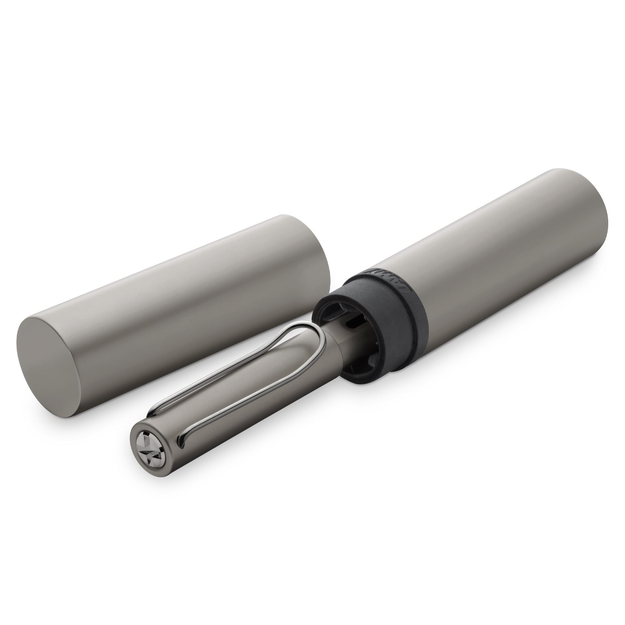 Lamy Stylo plume Lx en ruthénium - Plume revêtue de PVD et prise ergon. - Plume en acier de taille B - Corps léger en aluminium - Cartouche d'encre bleue T 10 et un étui métal - Pour droitiers