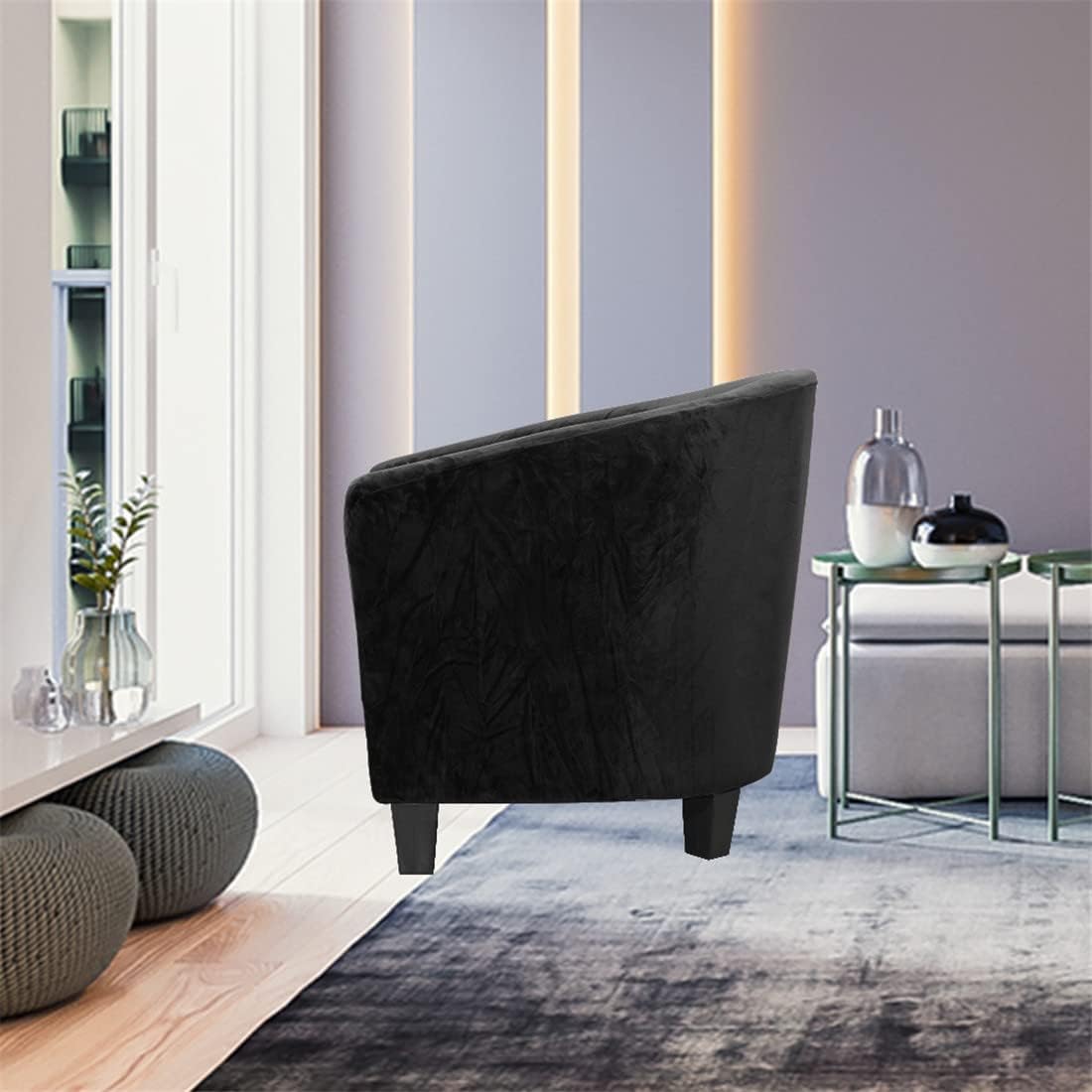 Velvet Club Chair Slipcover High Stretch Arm Club Chair Cover Removable Armchair Slipcovers Spandex Soft Sofa Furniture Protector for Living Room Bed Room