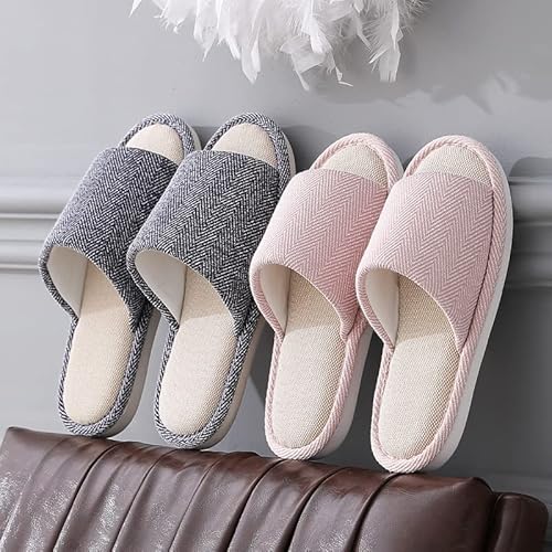 ايوتيو شبشب قماشي للاستخدام الداخلي والخارجي - شبشب للازواج من الاسفل الناعم غير قابل للانزلاق للفصول الاربعة للرجال والنساء، لون كحلي، مقاس 42/43 EU