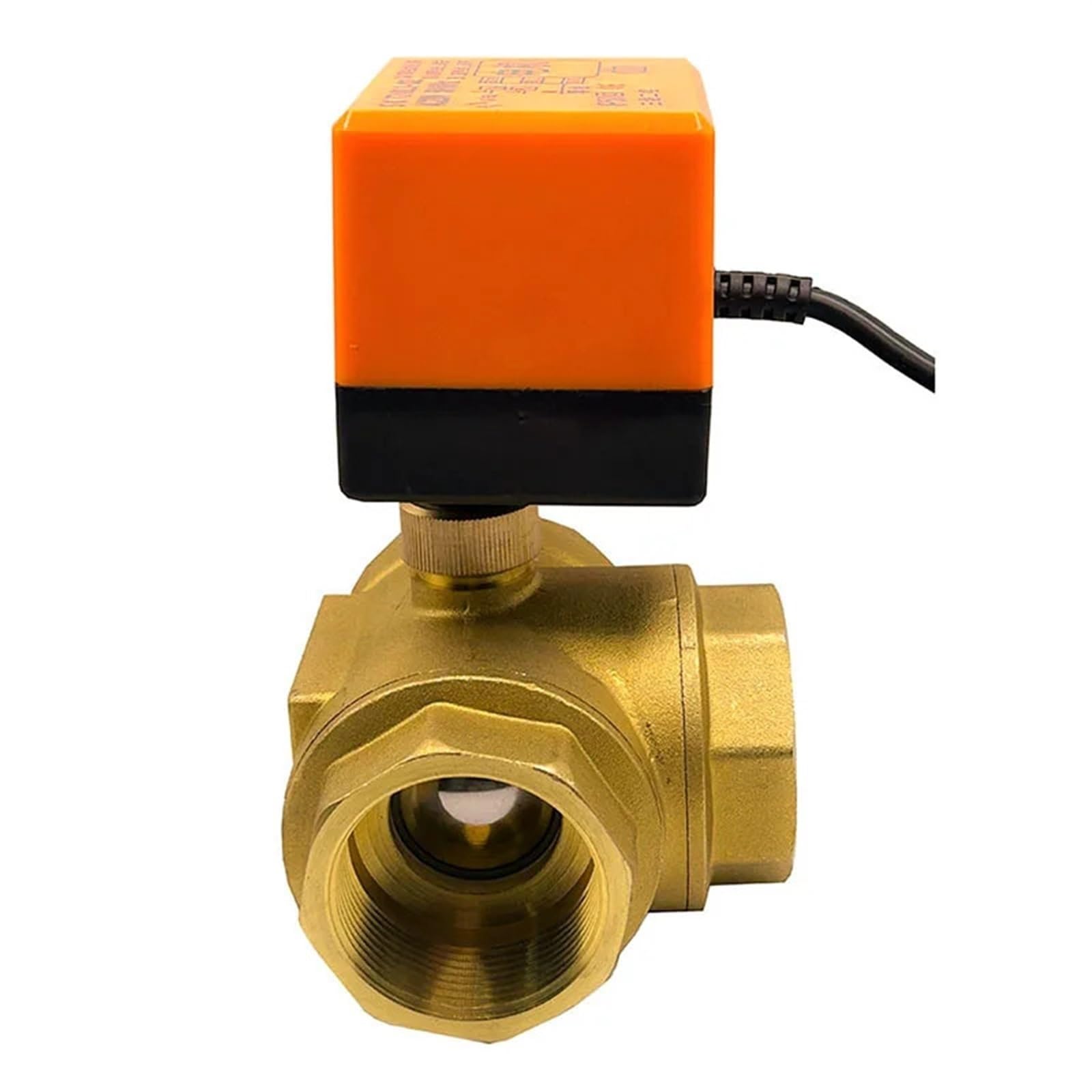 ZXTIIEUF 2" 3-Way Motorized Ball Valve DN15 Threee-Wire Two Point Control Brass Electric Ball Valve 220V 12V 24V(24vdc)