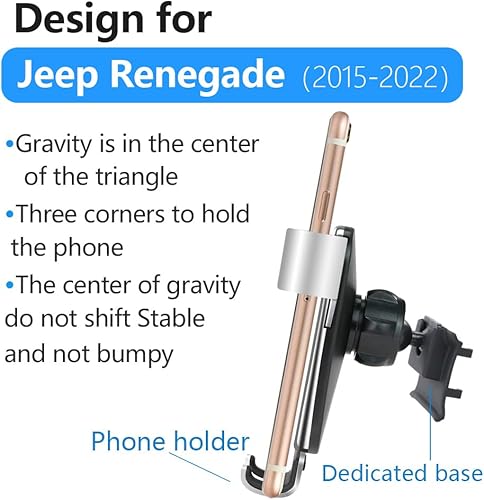 Miniatura 6 de LUNQIN - Soporte para teléfono de coche para Jeep Renegade 2015, 2016, 2017, 2018, 2019, 2020, 2021, 2022, 2023, accesorios para interiores de