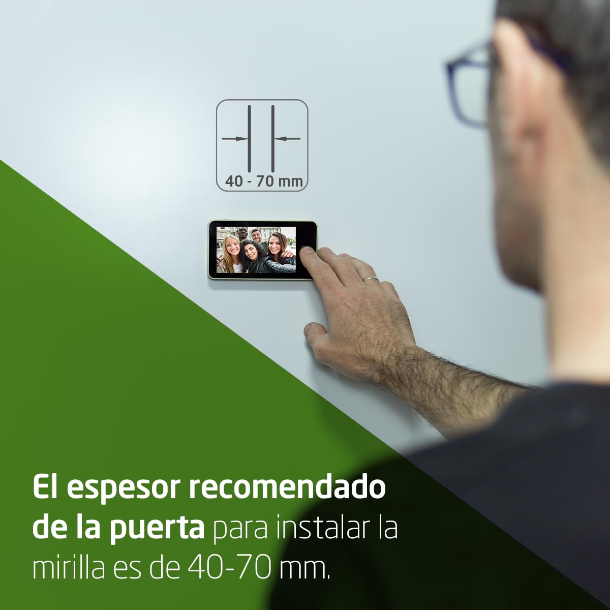 Amig - Mirilla Digital para Puertas - Pantalla LCD 4" TFT - Ángulo de Visión: 160° - Imágenes Claras - De Fácil Instalación y Uso - Color: Plata