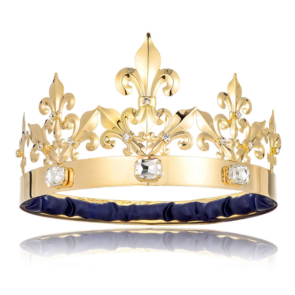 Buy JEHEHUBO Adult Men Birthday King Crowns Gold Crown Costume Cosplay