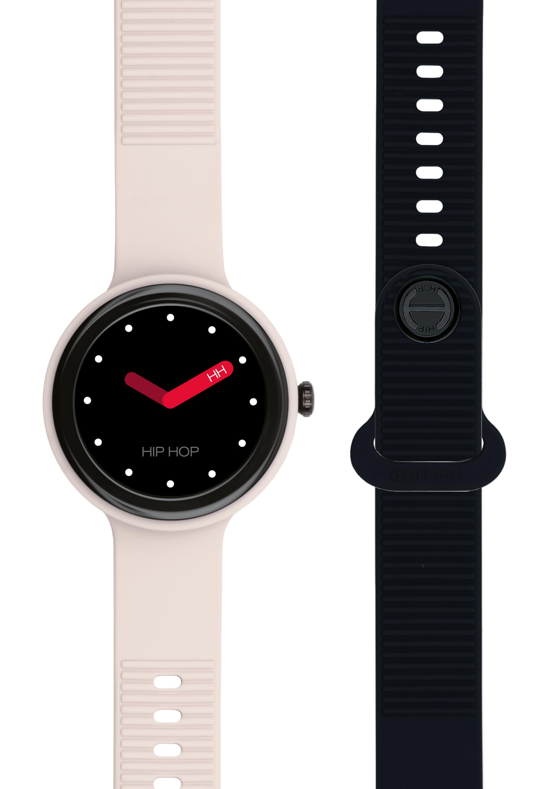 HIP HOP Orologio DONNA HERO.NEXT quadrante MONO-COLORE NERO movimento SMARTWATCH SMARTMODULE e CINTURINO SILICONE BEIGE, NERO HWU1193