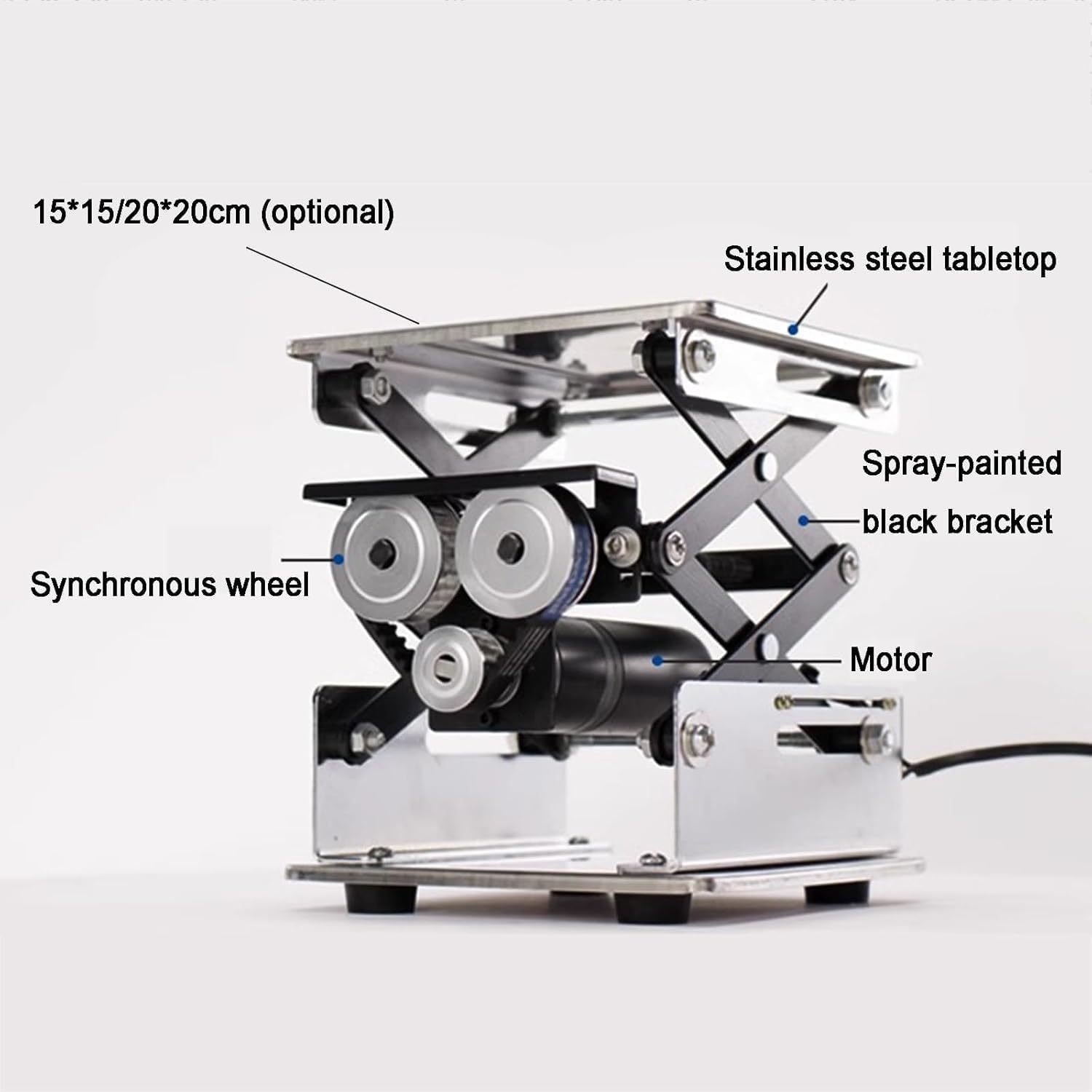 Piattaforma elevatrice elettrica da laboratorio con telecomando, ideale per la ricerca, altezza 200 mm, perfetta per laboratori universitari ed esperimenti scientifici