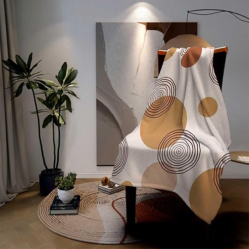 Miniatura 3 de WHYATT Cobijas para Invierno Modern Geometric Circles Creative Comfy Bed Accessories Camping Travel Picnic 40inch X 50inch