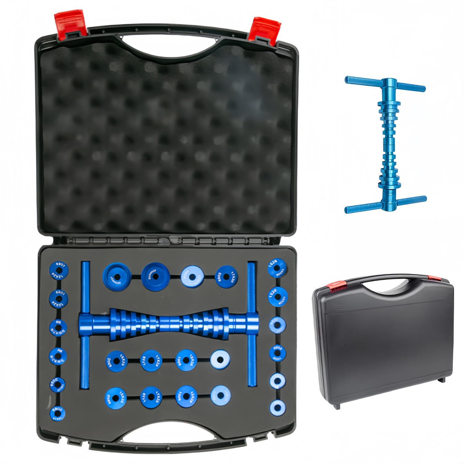 Set di pressa per cuscinetti per biciclette, kit di strumenti universali per l'installazione e l'estrazione del mozzo ruota, in lega di alluminio resistente per cuscinetti della bici, movimento
