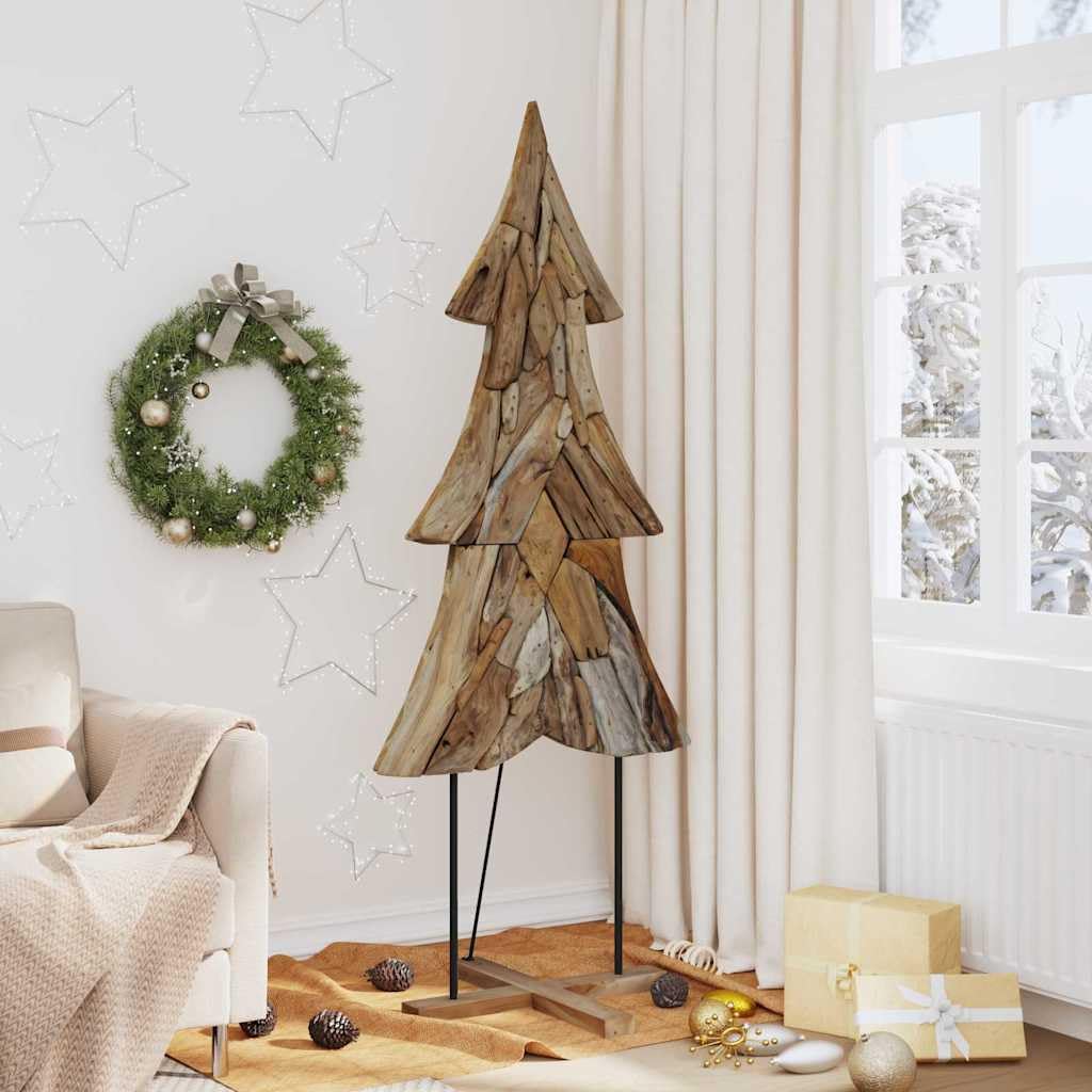 Sapin de Noël marron 181,5 cm en bois de teck massif