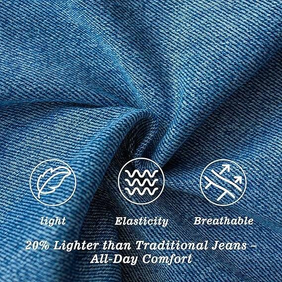 Pull-On Barrel Baggy Jeans Drawstring Ankle Baggy Jeans Elastic Waist Stretchy Denim Pants Calypso Blue M4