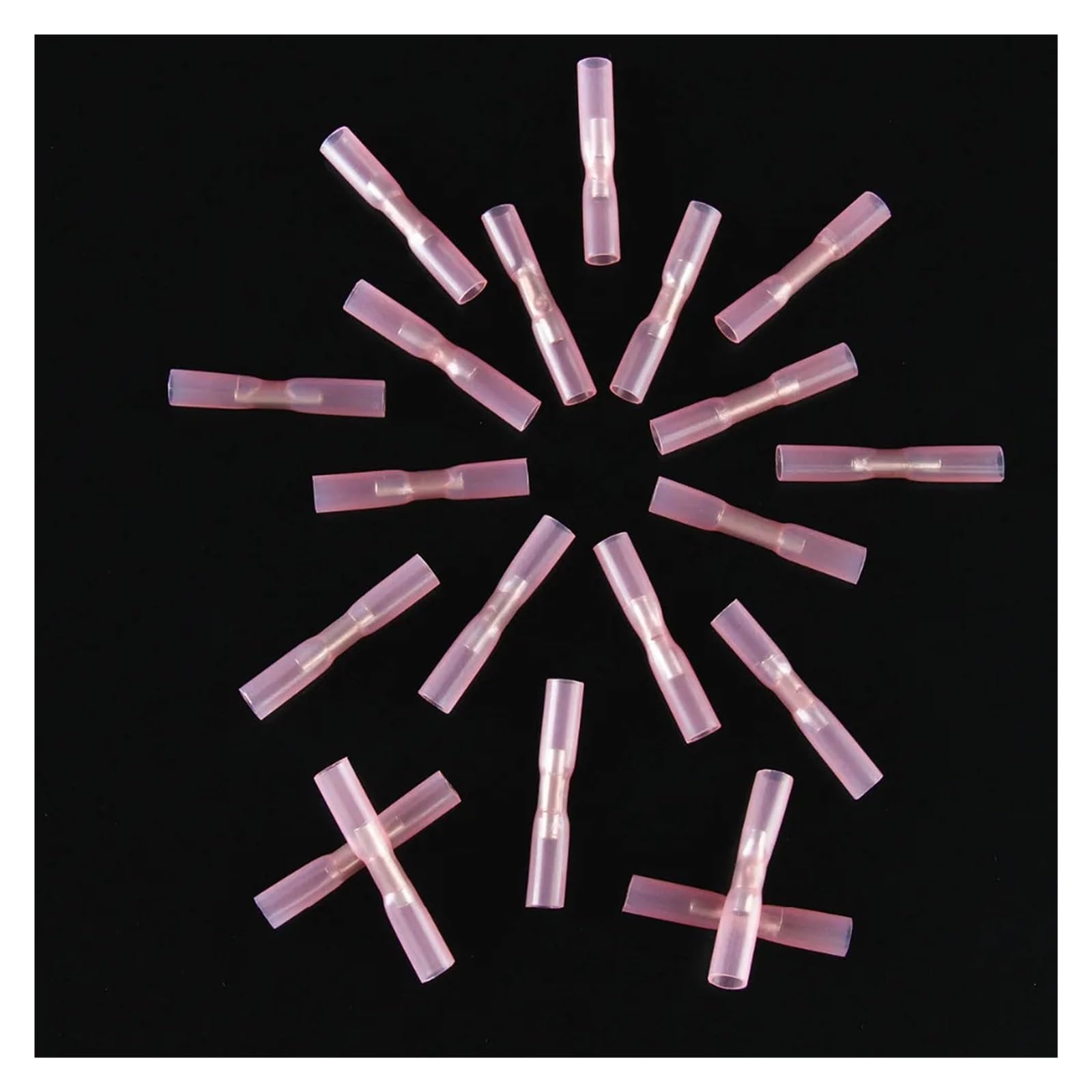 BYLSAGWHT 20PCS Red Heat Shrink Butt Terminals 22-18 AWG Insulated Electrical Connectors 0.5-1.5mm2 Kit