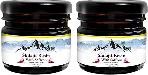 Resina Shilajit pura del Himalaya con azafrán, suplemento natural de minerales húmicos para energía, apoyo inmunológico, memoria y refuerzo del