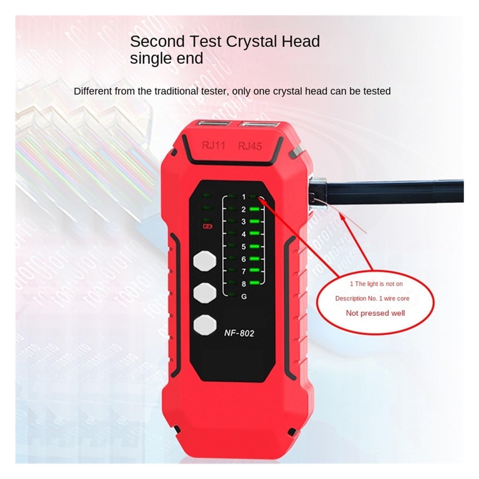 NF-802 Wielofunkcyjny Wykrywacz Linii King Network Finder Tester Kabli Bateria Litowa USB Wytrzymuje Napięcie Dokładna Szybka Diagnostyka