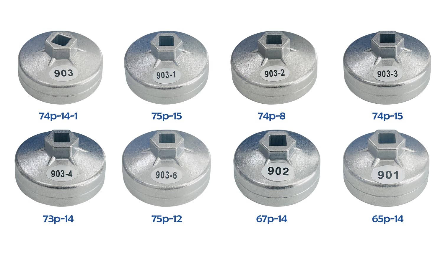 Juego de 23 llaves de vaso de filtro de aceite, juego de llaves de filtro de aceite de aleación de aluminio, herramienta de extracción de tapa de filtro de aceite de 1/2 pulgada con funda de