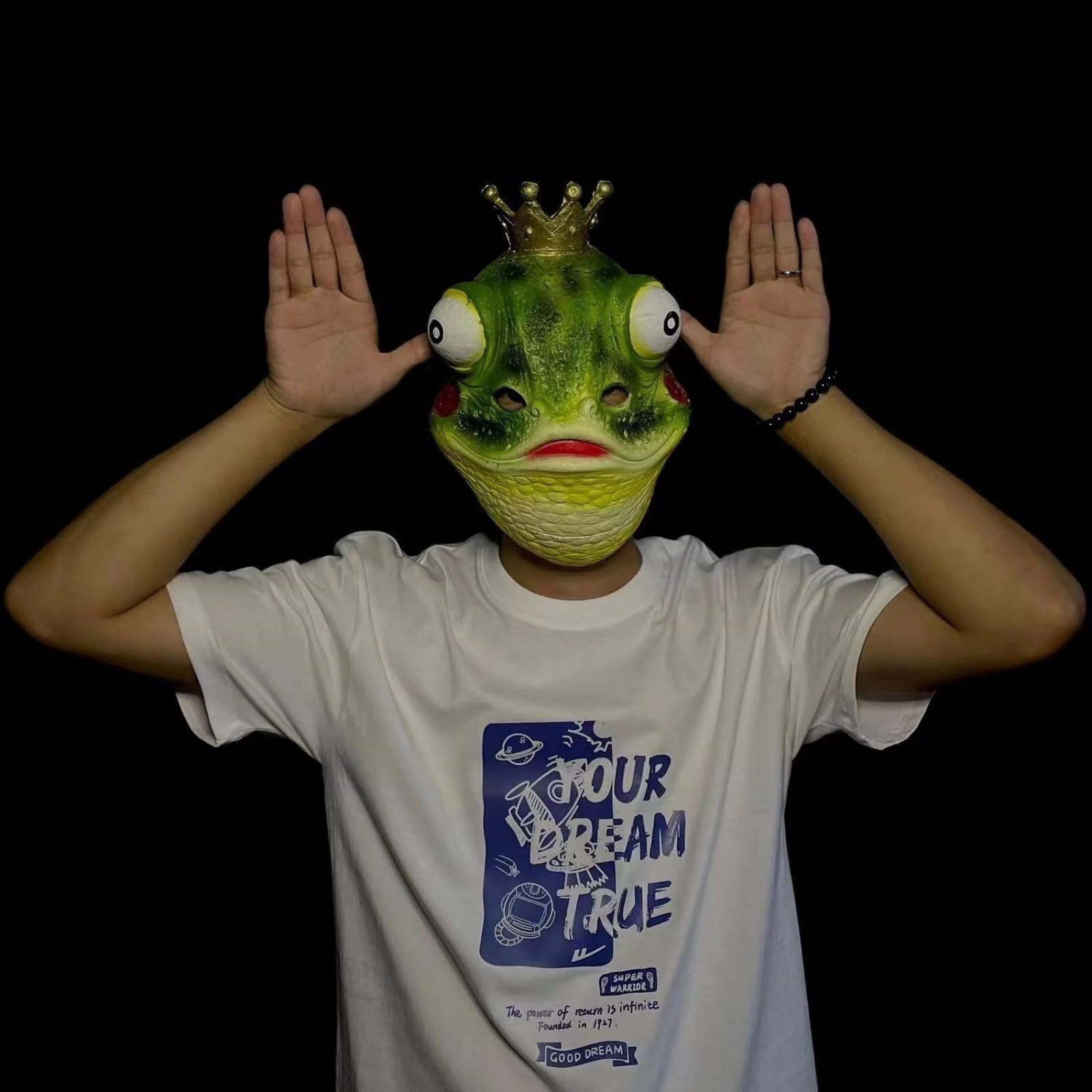 Zabawna zabawna maska żaba na cosplay, imprezę i żartoby, Halloween, imprezę, bal do makijażu