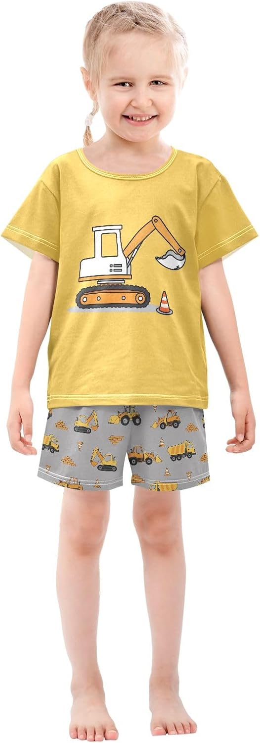 SUABO Summer Pajama Set Cute Capybara Artist, Short Sleeve Sleepwear Nightwear