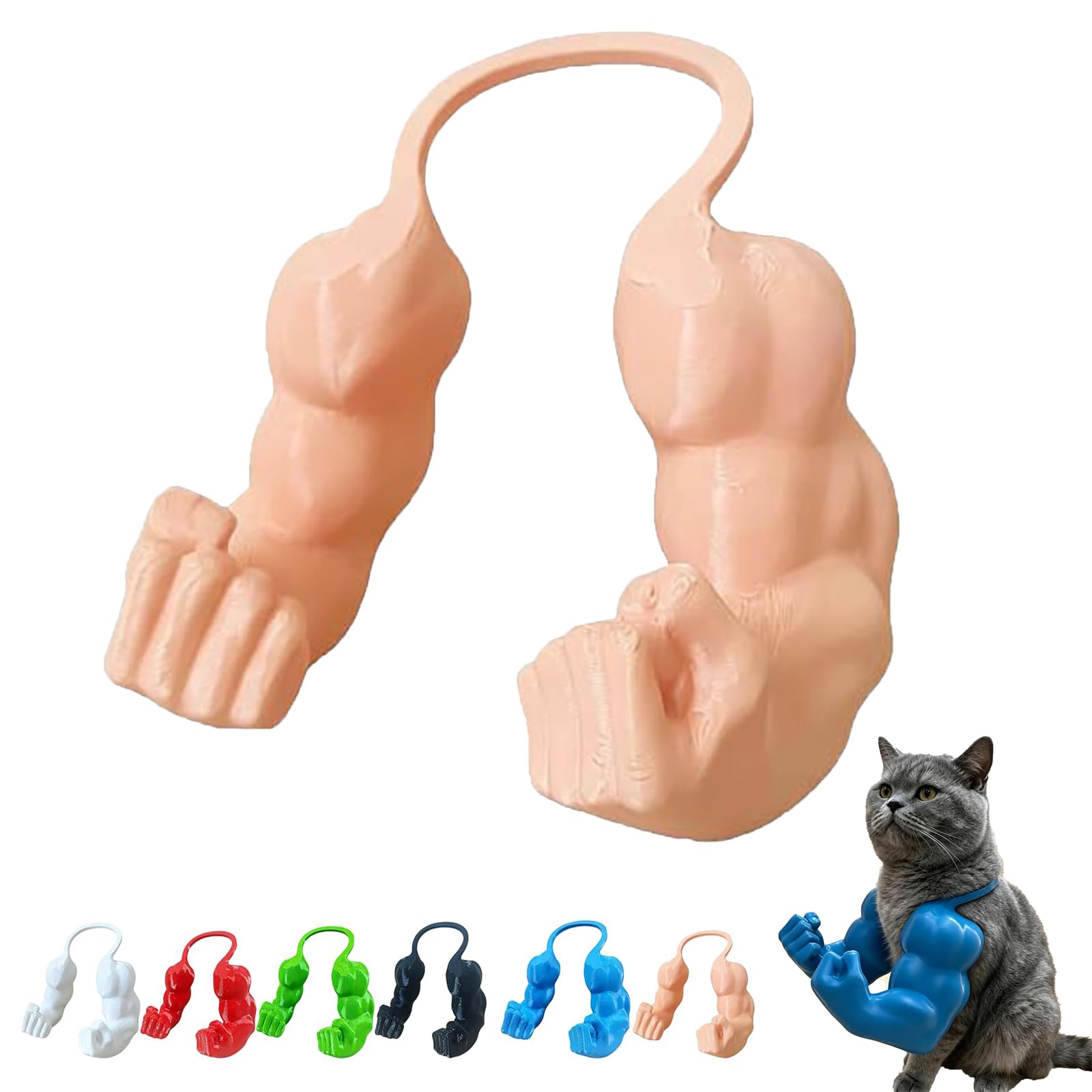 Cat Muscle Arms, Pet Muscle Arms Cosplay Accessories, 3D Printed Muscle Arms for Cats, Lightweight Neck Hanging Halloween Outfit, Funny Photo Prop for Cats & Dog (C#)