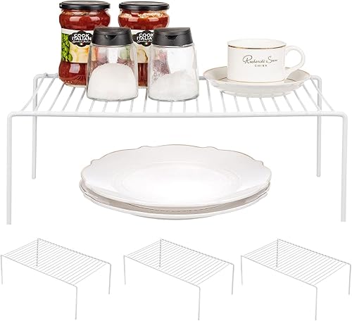 Miniatura 2 de ARCCI Juego de 4 organizadores de estantes para gabinetes de cocina, medianos (13 x 9.4 pulgadas), estantes de almacenamiento de despensa de alambre