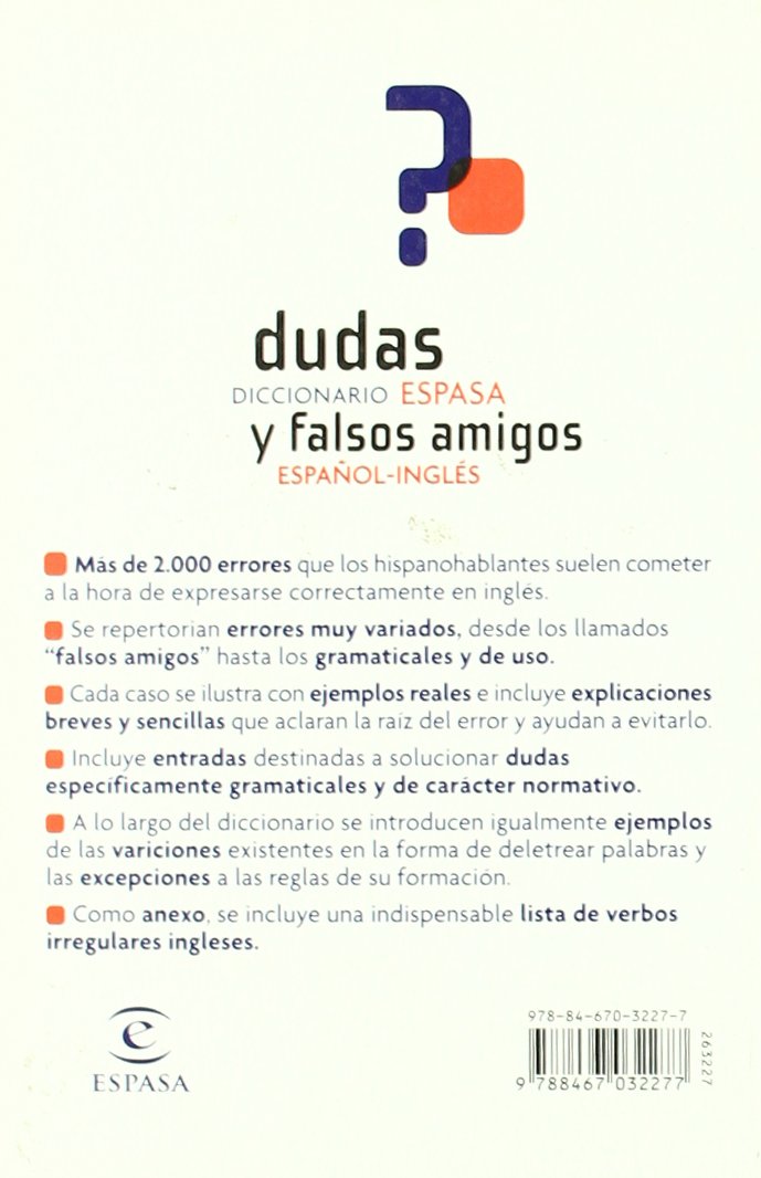 DICCIONARIO DUDAS Y FALSOS AMIGOS ESPAÑOL INGLES(9788467032277)