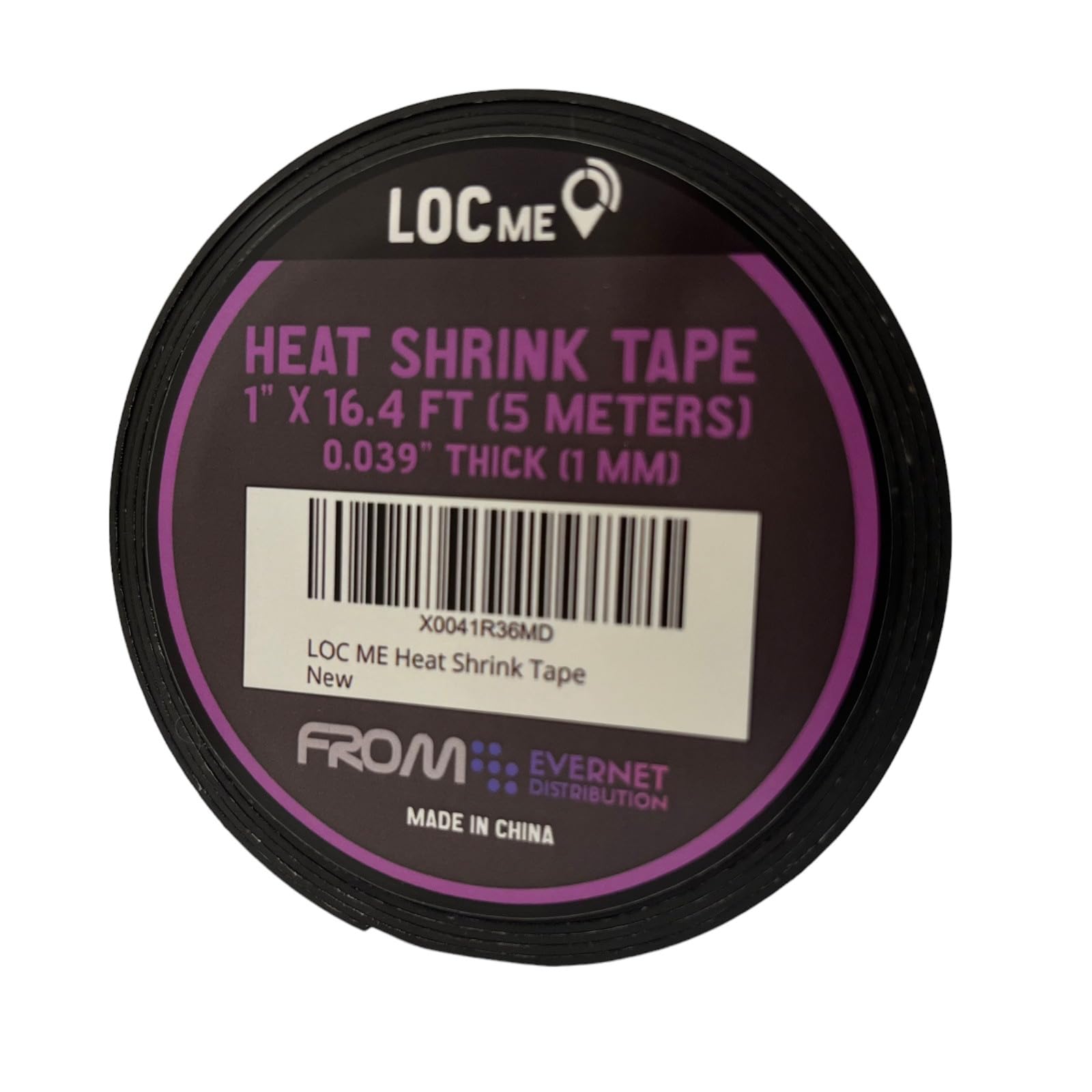 LOCme Heat Shrink Tape Black - 1" Width 16.5ft | Heat Shrink wrap for Wire Loom, Pipes, Splice, Outdoor Cable Protector | Shrink wrap Tape Electrical Against Corrosion, Water, etc.