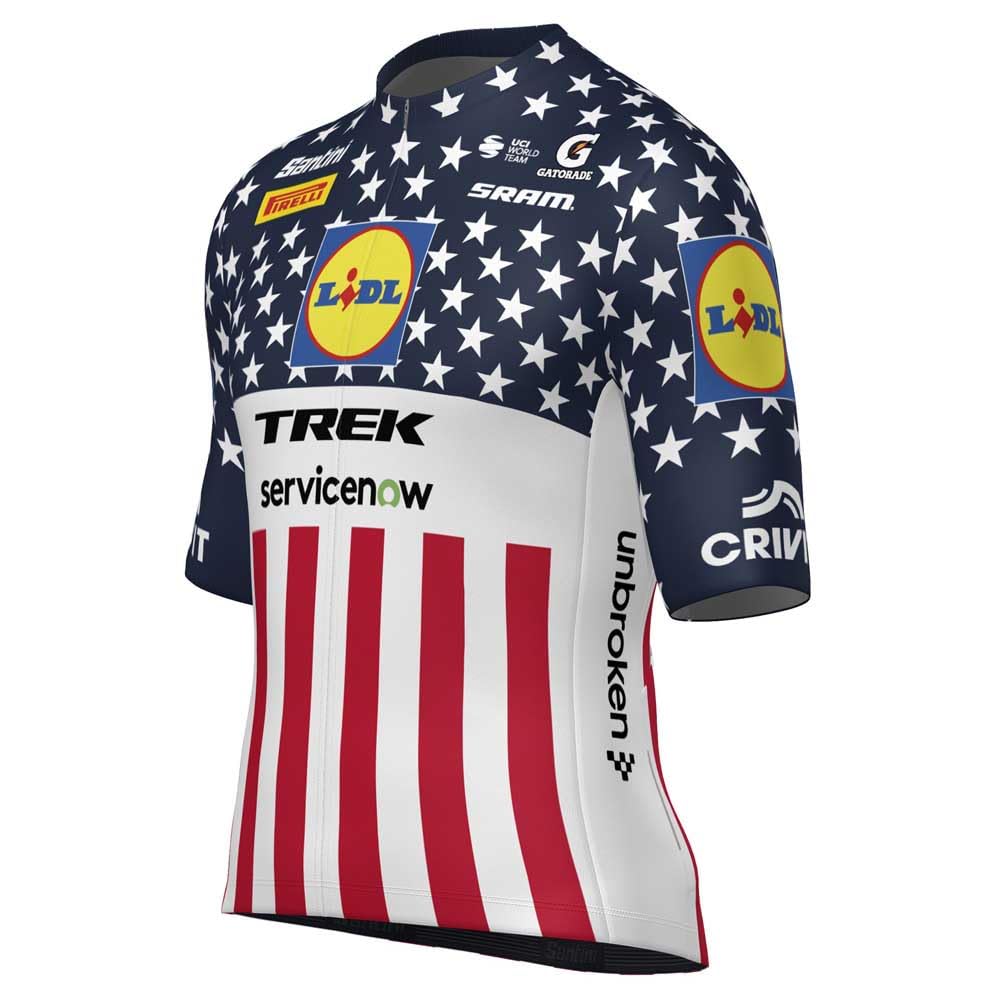 Santini Maillot De Manga Corta LIDL Trek USA National Champion M