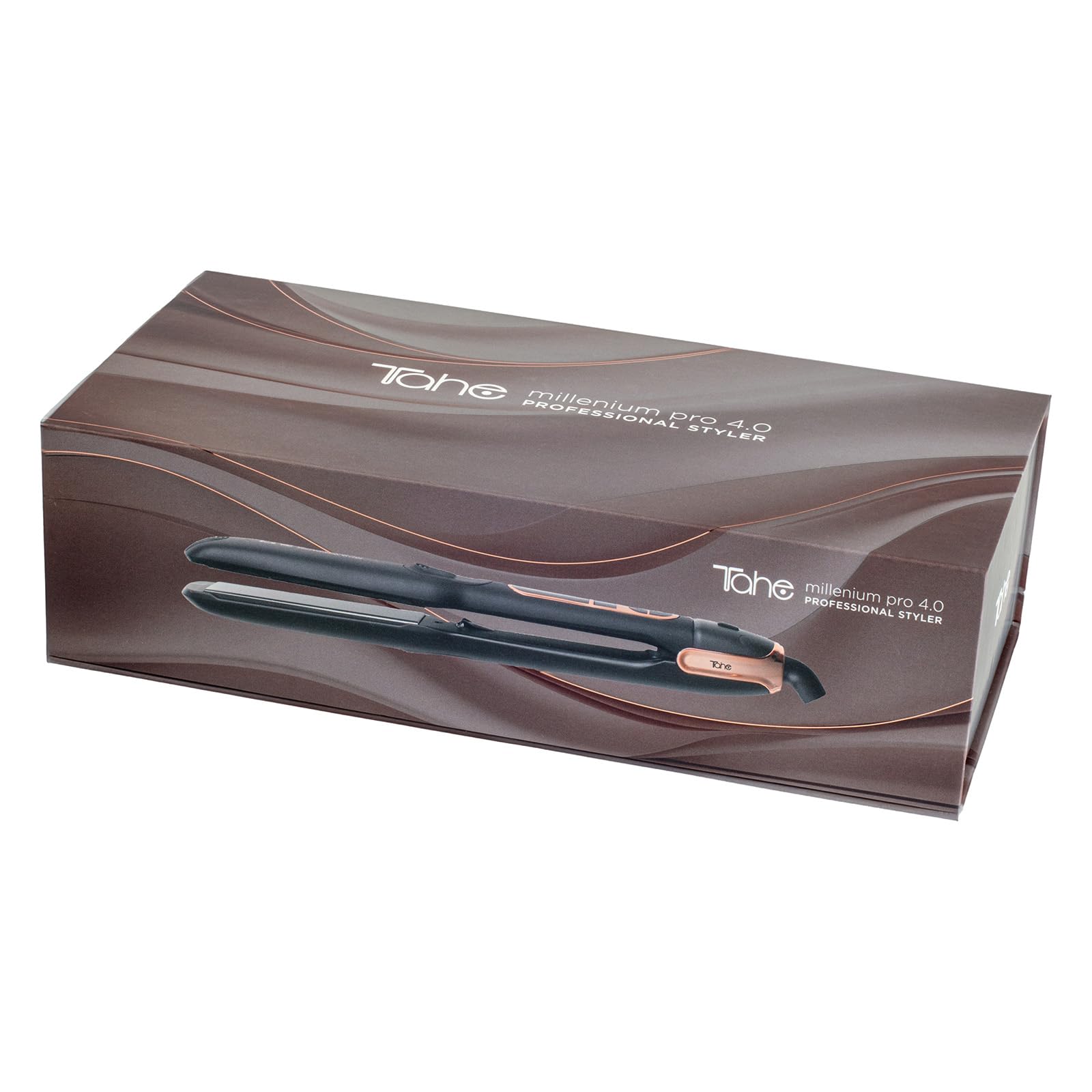 Tahe Plancha para el cabello Millenium Pro 4.0 con revestimiento cerámico, tecnología de iones negativos y neceser incluido