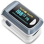 Fingertip Pulse Oximeter Blood Oxygen Saturation Monitor Pulse Ox, Heart Rate and Fast Spo2 Reading Oxygen Meter with OLED Screen Included Lanyard and 2 X AAA Batteries