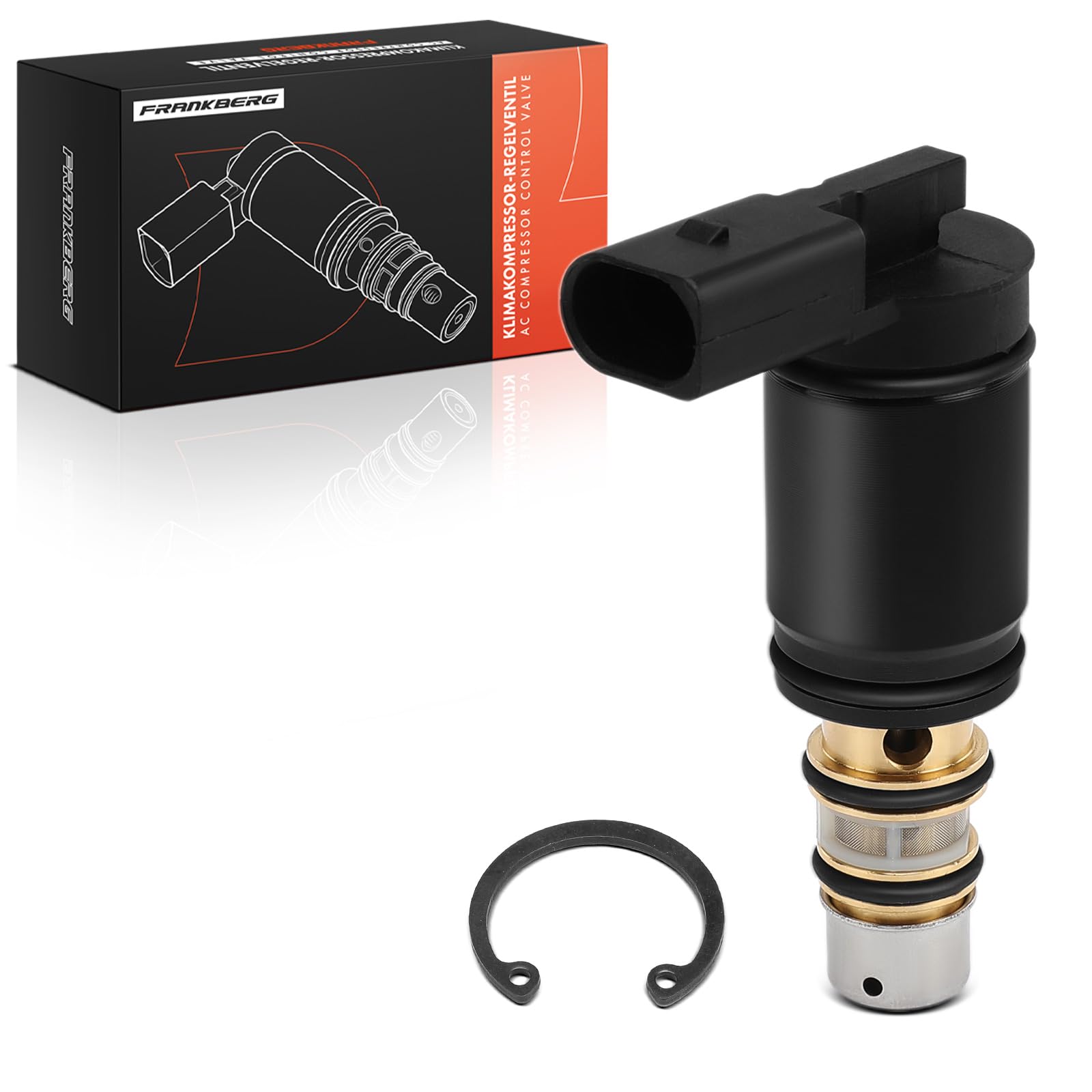 Frankberg Válvula reguladora del aire acondicionado del compresor 6 Ranuras Compatible con C.a.d.d.y CC C.r.a.f.t.e.r Golf J.e.t.t.a Polo P.a.s.s.a.t S.h.a.r.a.n Replace# 5Q0820803