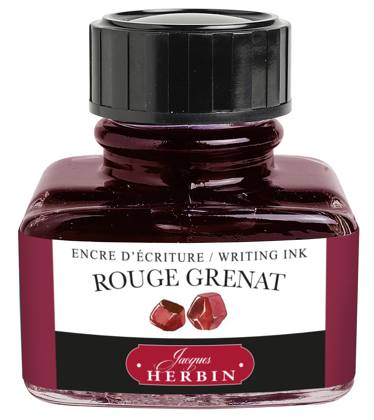 Jacques Herbin 13029T - 30ml Bottle of Ink for Fountain Pens and Rollerball Pens - Rouge Grenat
