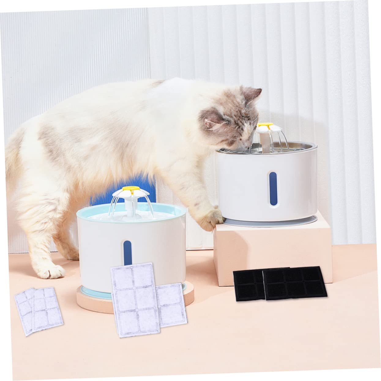 FRCOLOR 12 Piezas Elemento De Filtro Dispensador De Agua Pet Filtros De Fuentes De Agua para Gatos Mascota Y Filtro Fuente De Gato Cachorro Reemplazar Algodón De Carbón Activado