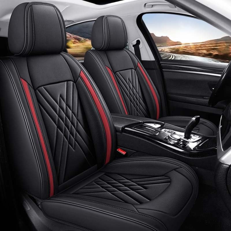 Couvre-coussin auto en cuir PU antidérapant avec système de changement rapide