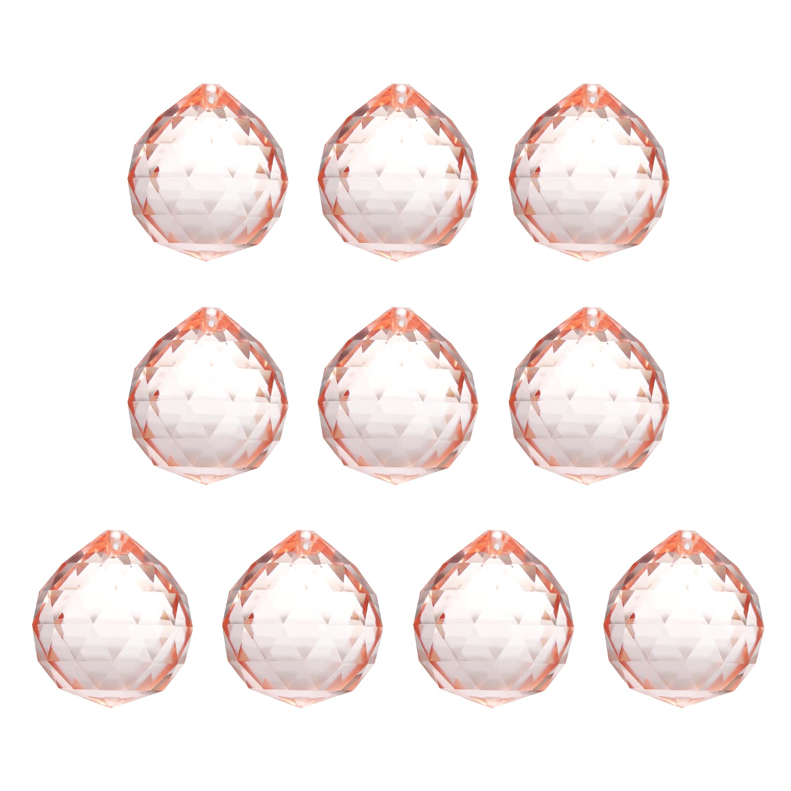 YELARXI Crystal Ball Prisms, Sun Catcher Hanging Prism Sun Catcher Pendant 44mm / 1.73Inch & 10 Pack & Water Red-Fitting for (Outdoor/Indoor/Windows/DIY Decor/Feng Shui/Chandelier)