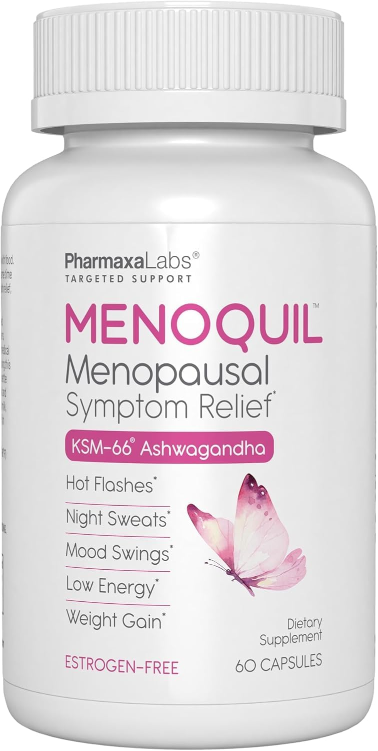 Menoquil Menopausal Strength Symptom Relief Helps to Combat Menopause, Hot Flashes, Night Sweats and Mood Swings to Promote Restful Sleep and Energy Boost (120 Tablets)