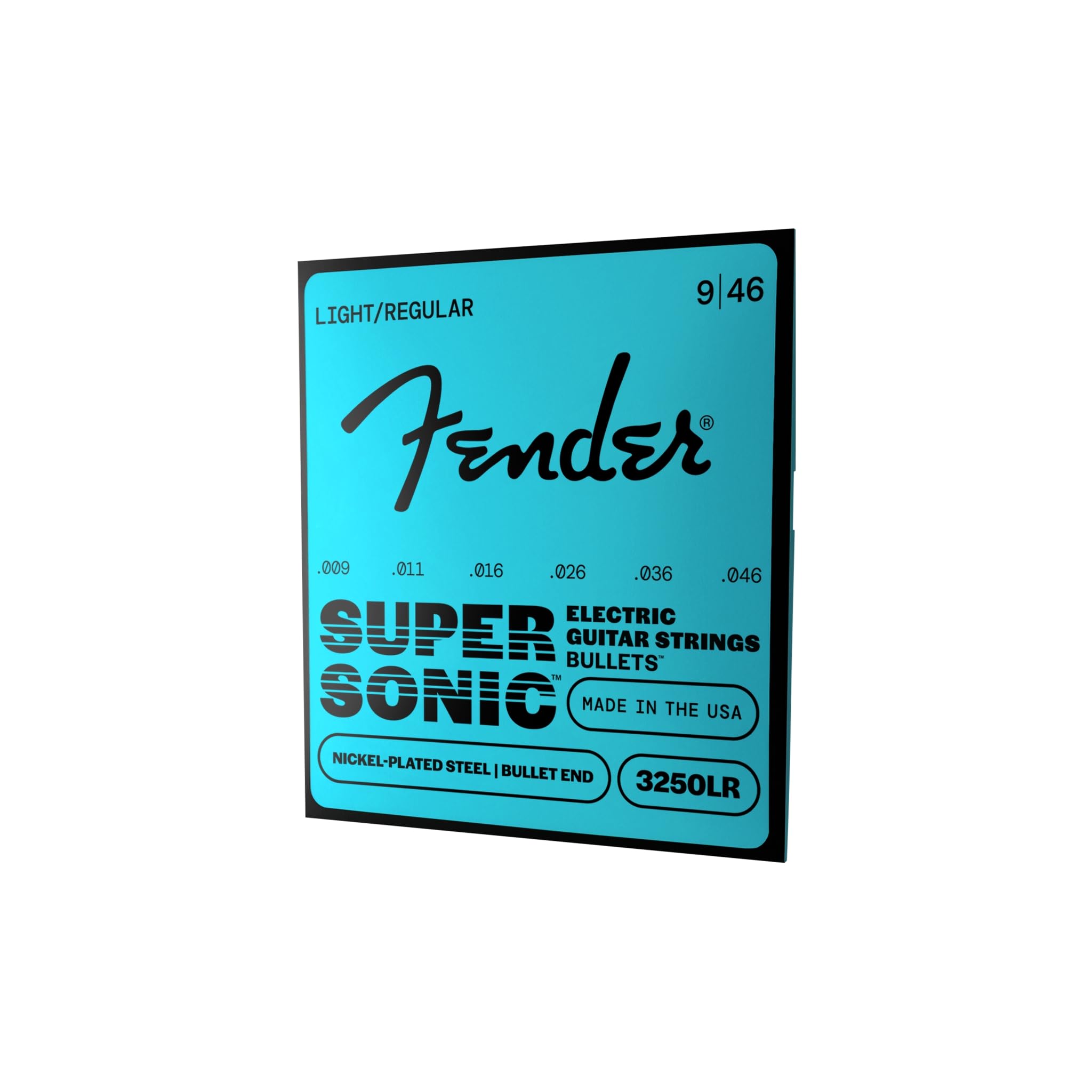 Fender Super Bullet® Strings, Nickel Plated Steel, Bullet End, 3250LR Gauges .009-.046, (6)