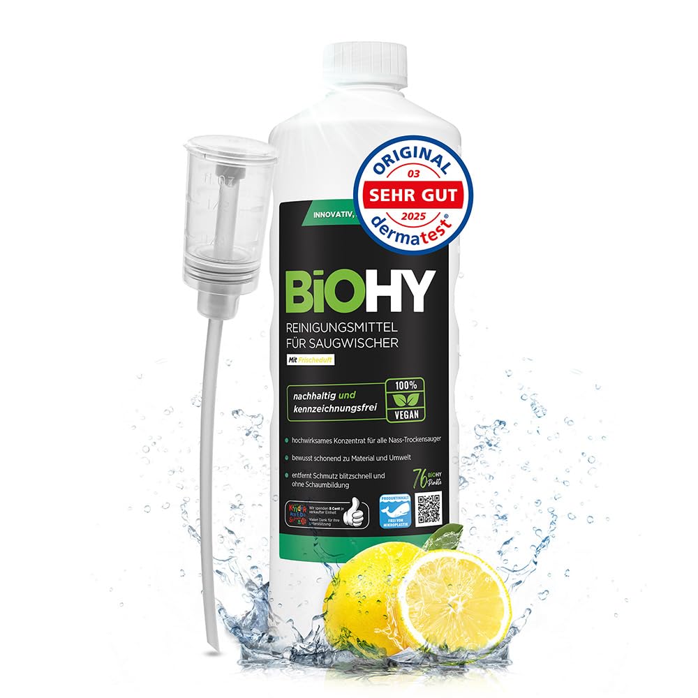BiOHY Cleaner For Vacuum Cleaner With Spring Fragrance (1 Litre Bottle) Dispenser, 1