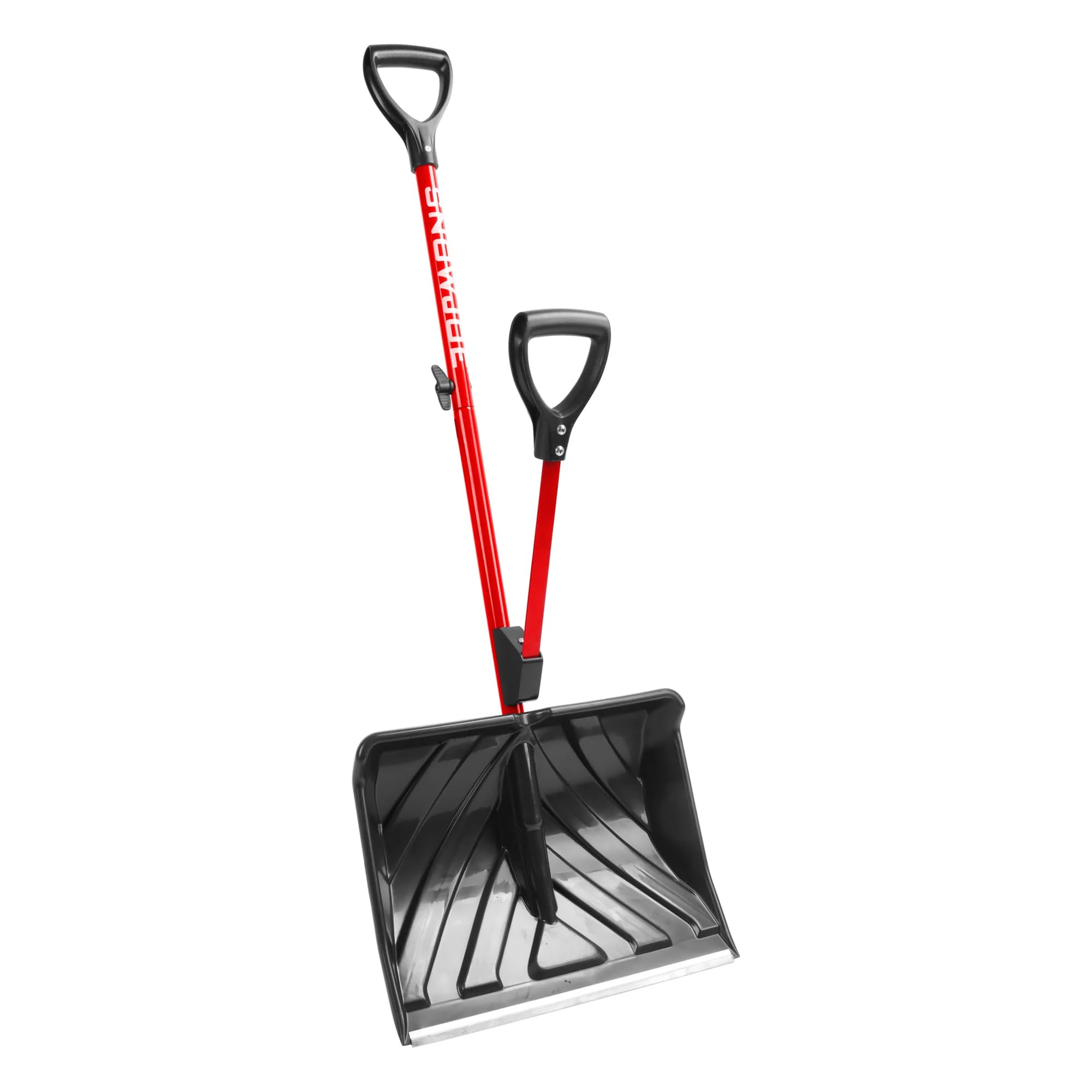 Snow Joe Snow Shovel with 18-Inch Blade and Assist Handle, 3.5 Lbs, Red - Heavy-Duty Lightweight Shoveling Tool for Ice Removal, Shovelution SJ-SHLV01-RED