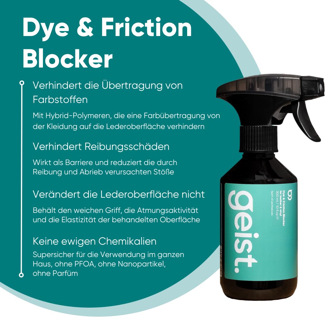 Geist. 3 Plus Lederpflegeset | Reinigung, Schutz vor Farbübertragung, Reibungsschäden, Schrumpfen und Rissbildung. Hält das Leder weich und geschmeidig | Für Leder älter als 3 Jahre