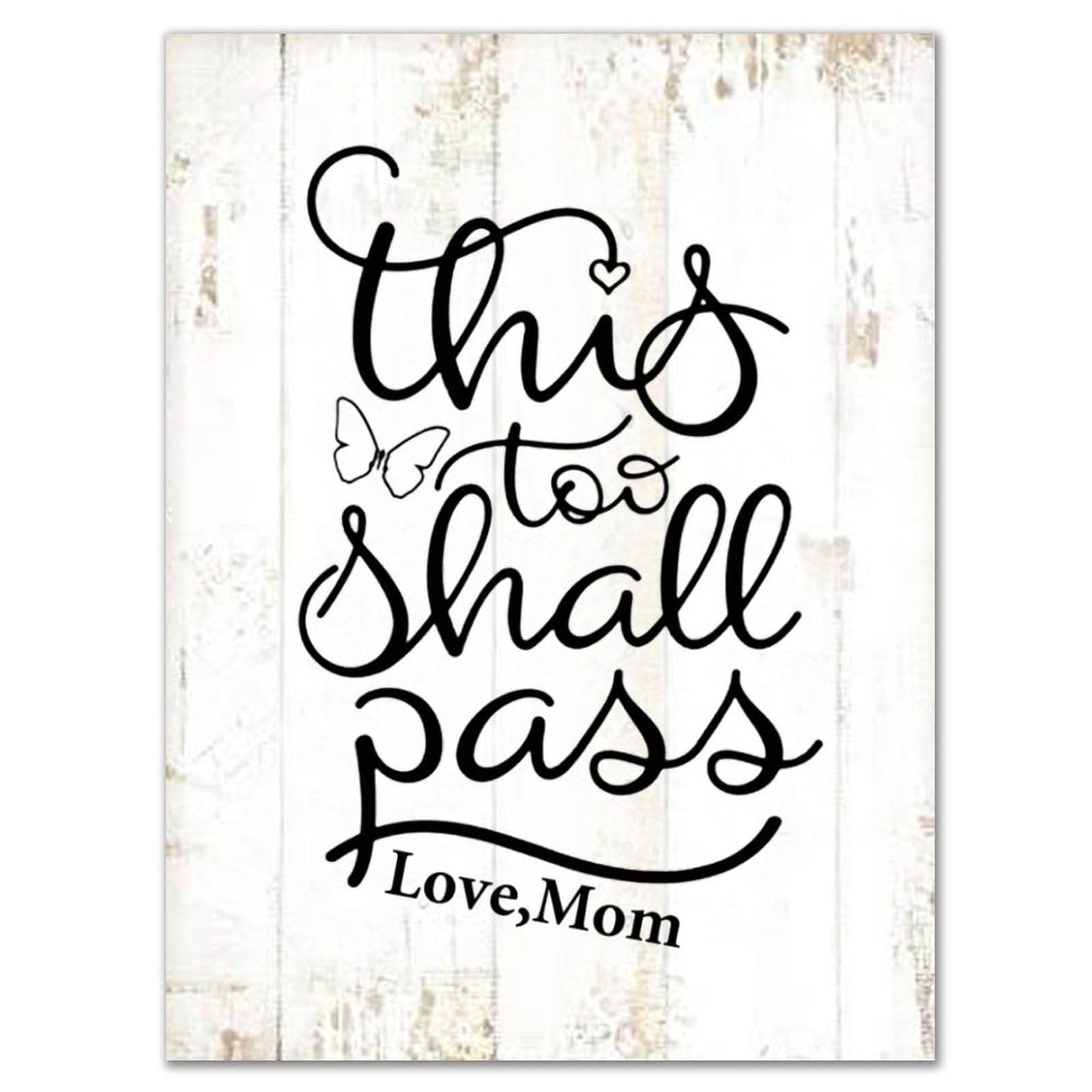 Yelolyio Wood Welcome Sign This Too Shall Pass Morden Wooden Plaque, Inspirational Quotes Wooden Sign For The Home Office Decorations 12X16 Inch