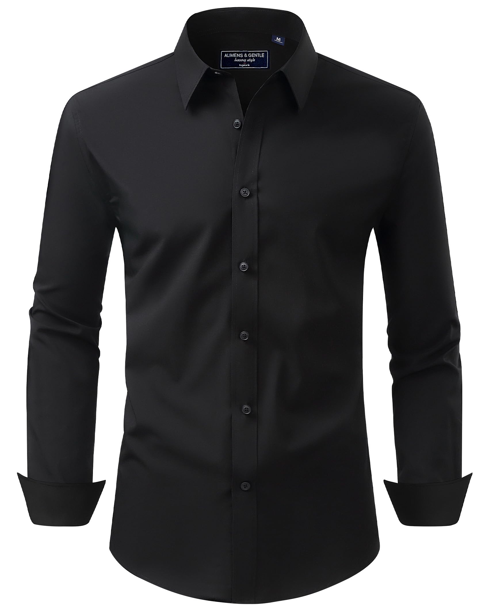 Alimens & Gentle Herren Hemd Langarm Shirt Business Fleckenschutz Herrenhemden Pure Hemden