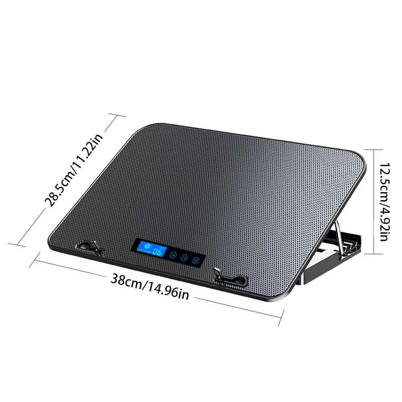 Tosuny Tappetino di Raffreddamento con Ventola per Laptop Tappetino di Raffreddamento Rapido Portatile per Studenti/professionisti Rete da 18 Pollici (Il display LCD intelligente visualizza Muto)
