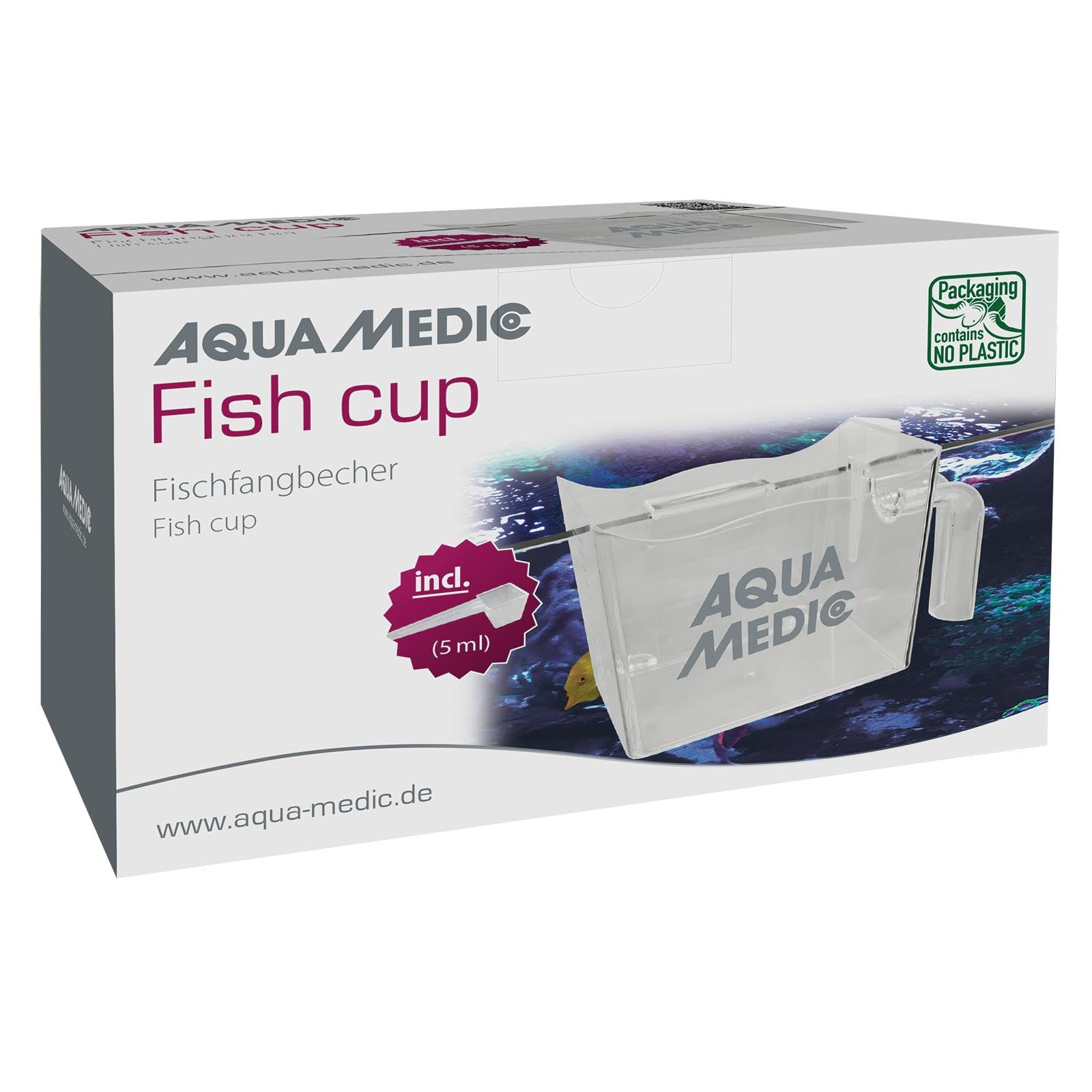 Aqua Medic Fish Cup, Aquarium Cup, Transparent Kunststoff, Hängbar an Aquarienscheibe
