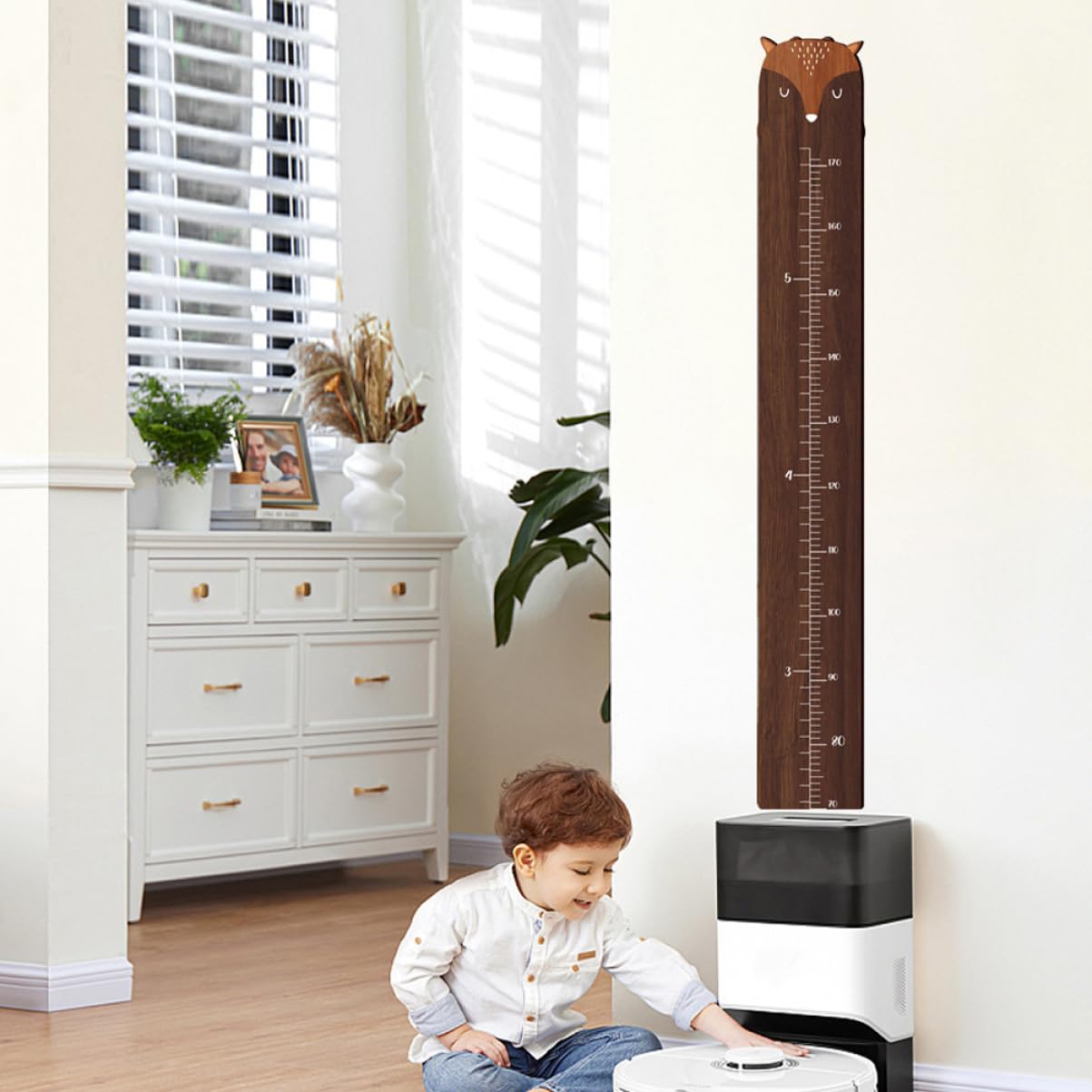 Regla para Medir la Altura Niños de Madera Diseño de Jirafa, Tabla de Crecimiento Decorativa para Habitación Infantil y Seguimiento del Crecimiento