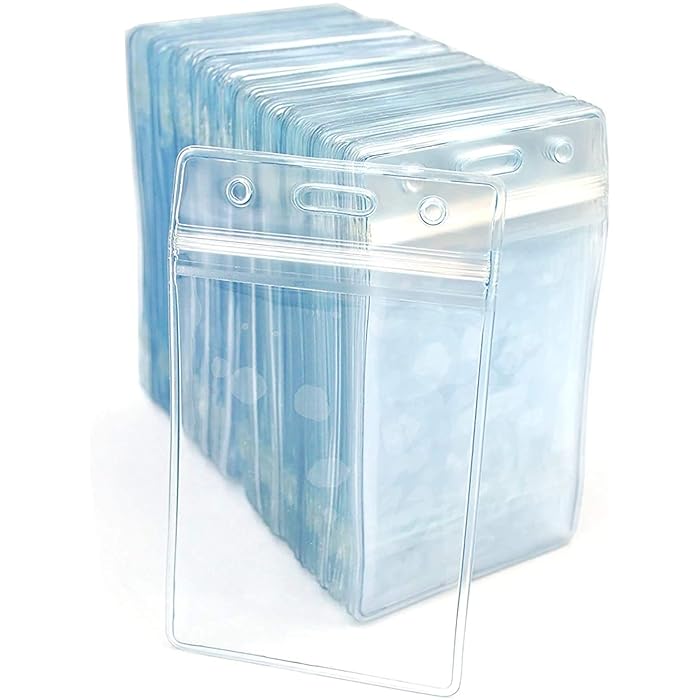 Buy Name Tag Badge ID Card Holders 50 Pack Clear Plastic Vertical