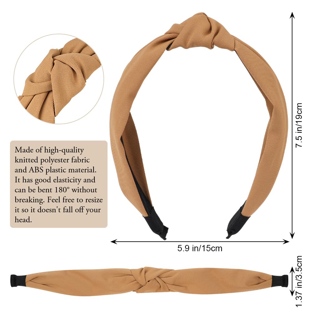 LOPHE 4 Pack Headbands for Women Fabric Hair Bands, Wide Fashion Knotted Headband, Non Slip Exquisite - Image 3