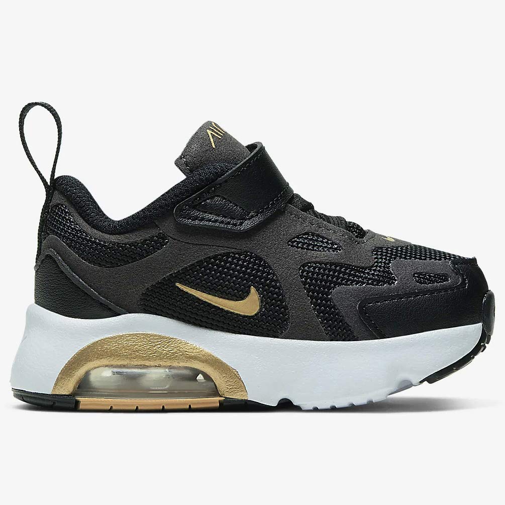 Nike Jungen Air Max 200 (td) Laufschuh, Black/Metallic Gold-Anthracite-White
