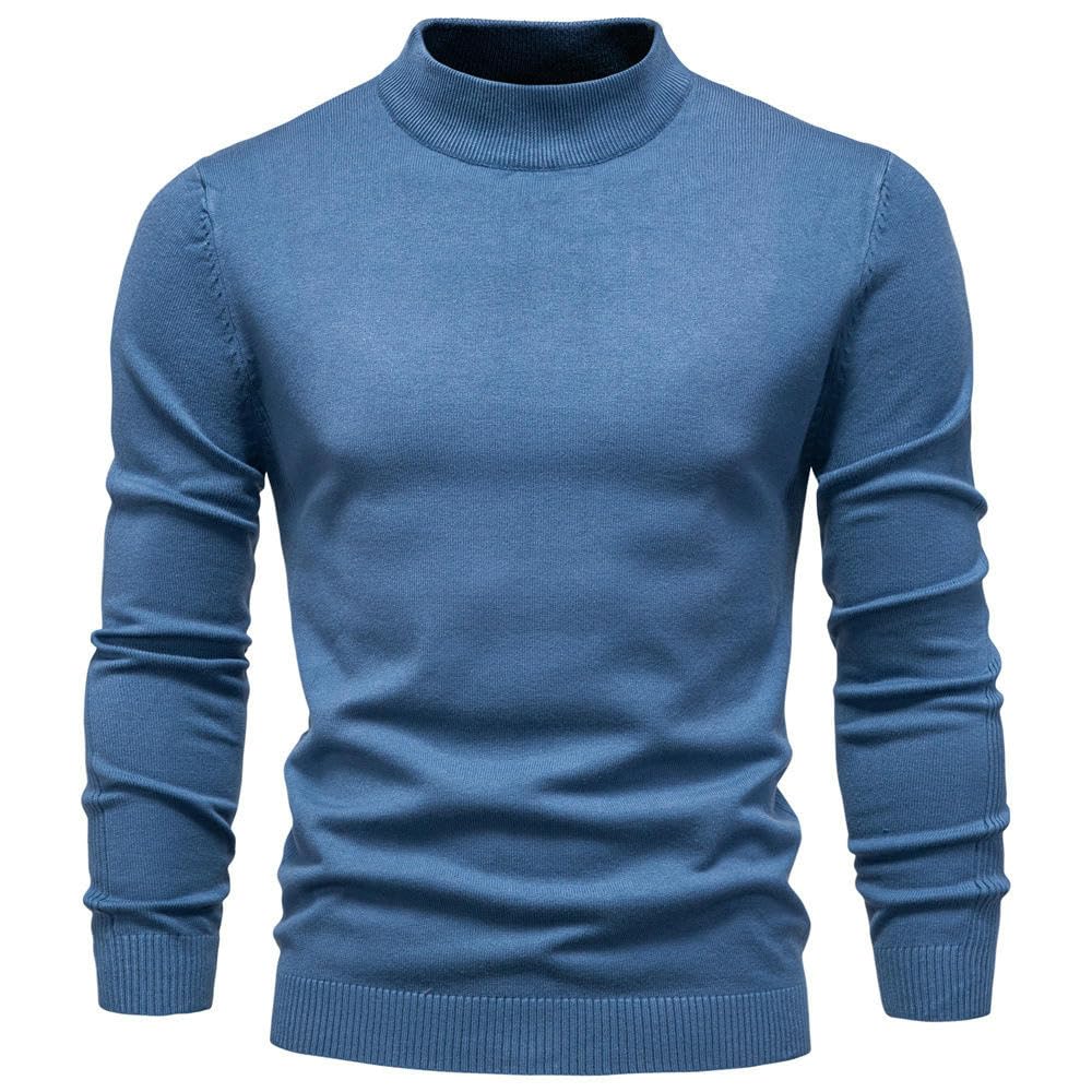 Jersey para hombre Otoño/Invierno Casual Color sólido Cuello Alto
